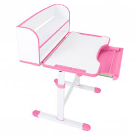 Novekvő íróasztal és szék. rózsaszín/fehér. set ZION
