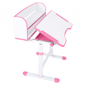 Novekvő íróasztal és szék. rózsaszín/fehér. set ZION