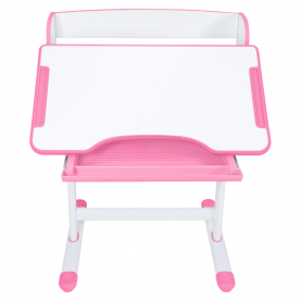 Novekvő íróasztal és szék. rózsaszín/fehér. set ZION