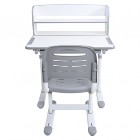 Novekvő íróasztal és szék. szürke/fehér. set ZION