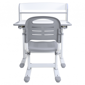 Novekvő íróasztal és szék. szürke/fehér. set ZION