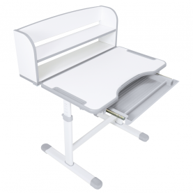 Novekvő íróasztal és szék. szürke/fehér. set ZION