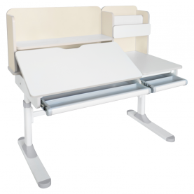 Novekvő íróasztal. natúr/fehér. LEDIN