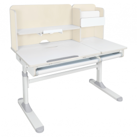 Novekvő íróasztal. natúr/fehér. LEDIN