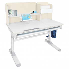 Novekvő íróasztal. natúr/fehér. LEDIN