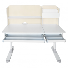 Novekvő íróasztal. natúr/fehér. LEDIN