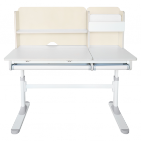 Novekvő íróasztal. natúr/fehér. LEDIN