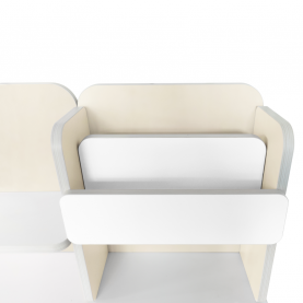 Novekvő íróasztal. natúr/fehér. LEDIN