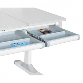 Novekvő íróasztal. natúr/fehér. LEDIN