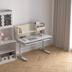 Novekvő íróasztal. natúr/fehér. LEDIN