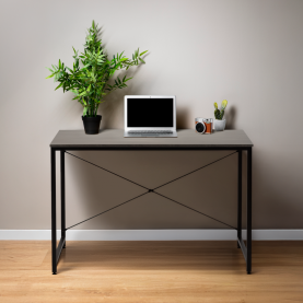 Íróasztal. beton/fekete. 120x60 cm. MELLORA