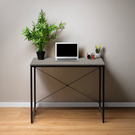 Íróasztal. beton/fekete. 90x60 cm. MELLORA