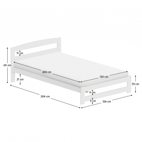 Ágy ágyráccsal. fehér. 120x200. AZRA Ágy ágyráccsal. fehér. 120x200. AZRA
