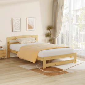 Ágy ágyráccsal. természetes. 120x200. AZRA