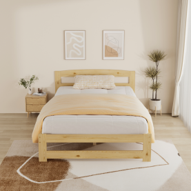 Ágy ágyráccsal. természetes. 120x200. AZRA