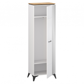 Szekrény tükorrel. fehér/evoke tolgy. VELIS 1D/40