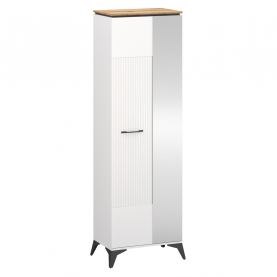 Szekrény tükorrel. fehér/evoke tolgy. VELIS 1D/40