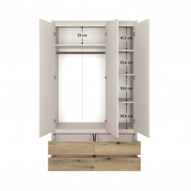 Szekrény tükorrel. kasmír/evoke tolgy. KAROS 3D4S