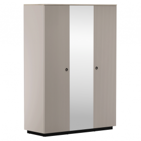 Szekrény tükorrel. szürkésbarna Taupe/silverjack tolgy. DOMCA 3D