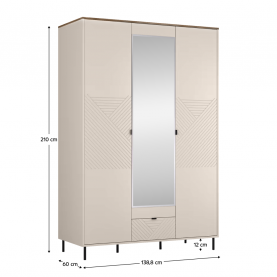 Szekrény. kasmír/castello tolgy. EYCO 3D1S