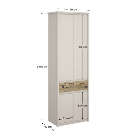 Szekrény. kasmír/evoke tolgy. KAROS 4D1S/70