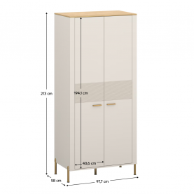 Szekrény. kasmír/kő tolgy. RUNOL 2D