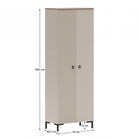 Szekrény. szürkésbarna Taupe/silverjack tolgy. DOMCA 2D