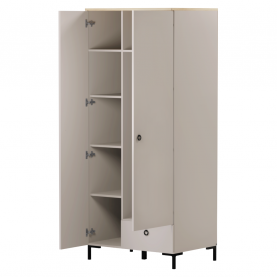 Szekrény. szürkésbarna Taupe/silverjack tolgy. DOMCA 2D1S