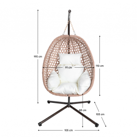 Függőfotel. osszecsukható. rézszínű/bézs/krém. SANAN