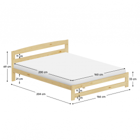 Ágy ágyráccsal. természetes. 160x200. AZRA