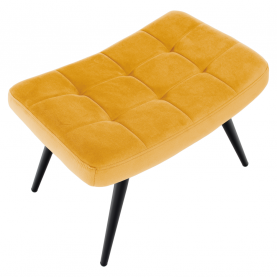 Fotel lábtartóval. sárga Velvet szovet/fekete. HABEN