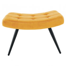 Fotel lábtartóval. sárga Velvet szovet/fekete. HABEN
