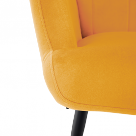 Fotel lábtartóval. sárga Velvet szovet/fekete. HABEN