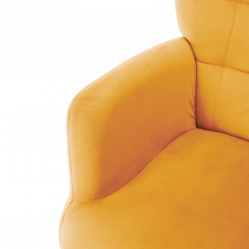 Fotel lábtartóval. sárga Velvet szovet/fekete. HABEN