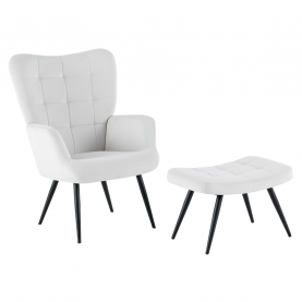 Fotel lábtartóval. világos szürke Velvet szovet/fekete. HABEN