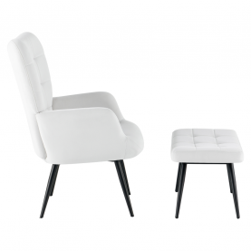 Fotel lábtartóval. világos szürke Velvet szovet/fekete. HABEN