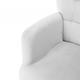 Fotel lábtartóval. világos szürke Velvet szovet/fekete. HABEN