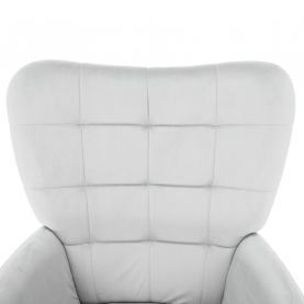 Fotel lábtartóval. világos szürke Velvet szovet/fekete. HABEN