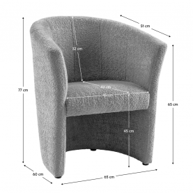 Klub fotel. szürke Coral anyag. CUBA Klub fotel. szürke Coral anyag. CUBA