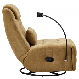 Luxus forgó fotel. hintafotel. mustársárga. UMRBO