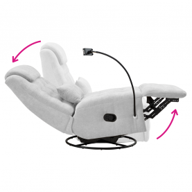 Luxus forgó fotel. hintafotel. világosszürke. UMBRO Luxus forgó fotel. hintafotel. világosszürke. UMBRO