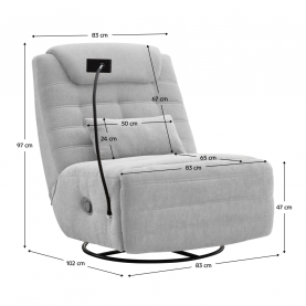 Luxus forgó fotel. hintafotel. világosszürke. UMBRO Luxus forgó fotel. hintafotel. világosszürke. UMBRO