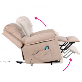 Masszázsfunkciós. donthető fotel fűtéssel. barna. LIFTELO