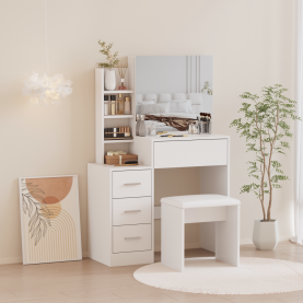 Fésülkodőasztal puffal. fehér. RADAS