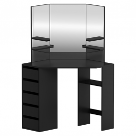 Sarok fésülkodőasztal. fekete. ELIO