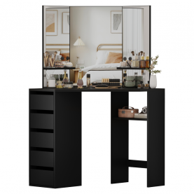 Sarok fésülkodőasztal. fekete. ELIO