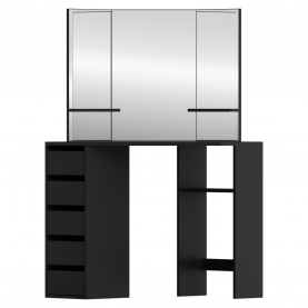 Sarok fésülkodőasztal. fekete. ELIO