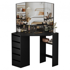 Sarok fésülkodőasztal. fekete. ELIO