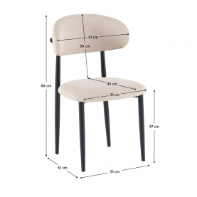 Étkezőszék. bézs szovet/fekete. ZAJDA TYP 1