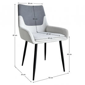 Étkezőszék. szürke/fekete. ADRINA